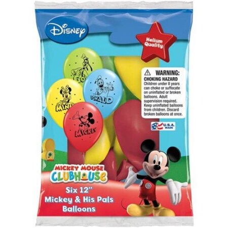 Pioneer Pioneer 9423 12 in. Mickey & His Pals Latex - 6 Count 9423